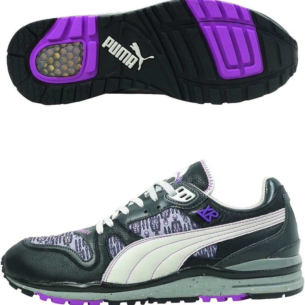 Puma Men’s Black and Purple Athletic Sneakers
